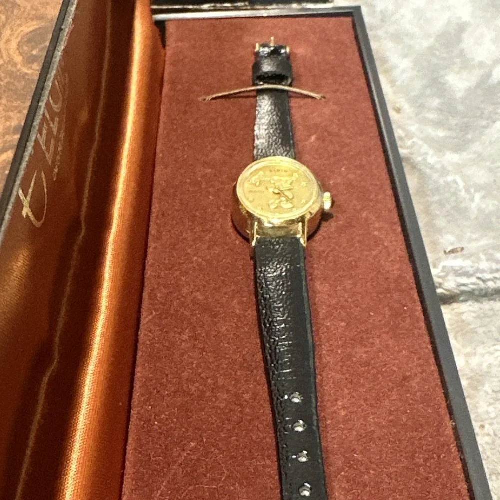 Vintage ELGIN Walt Disney Mickey 1980 Pro-Am Golf Womans Watch